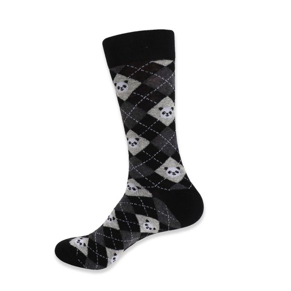 Masha's Corner Other - Men's Novelty Giant Panda Socks - Black